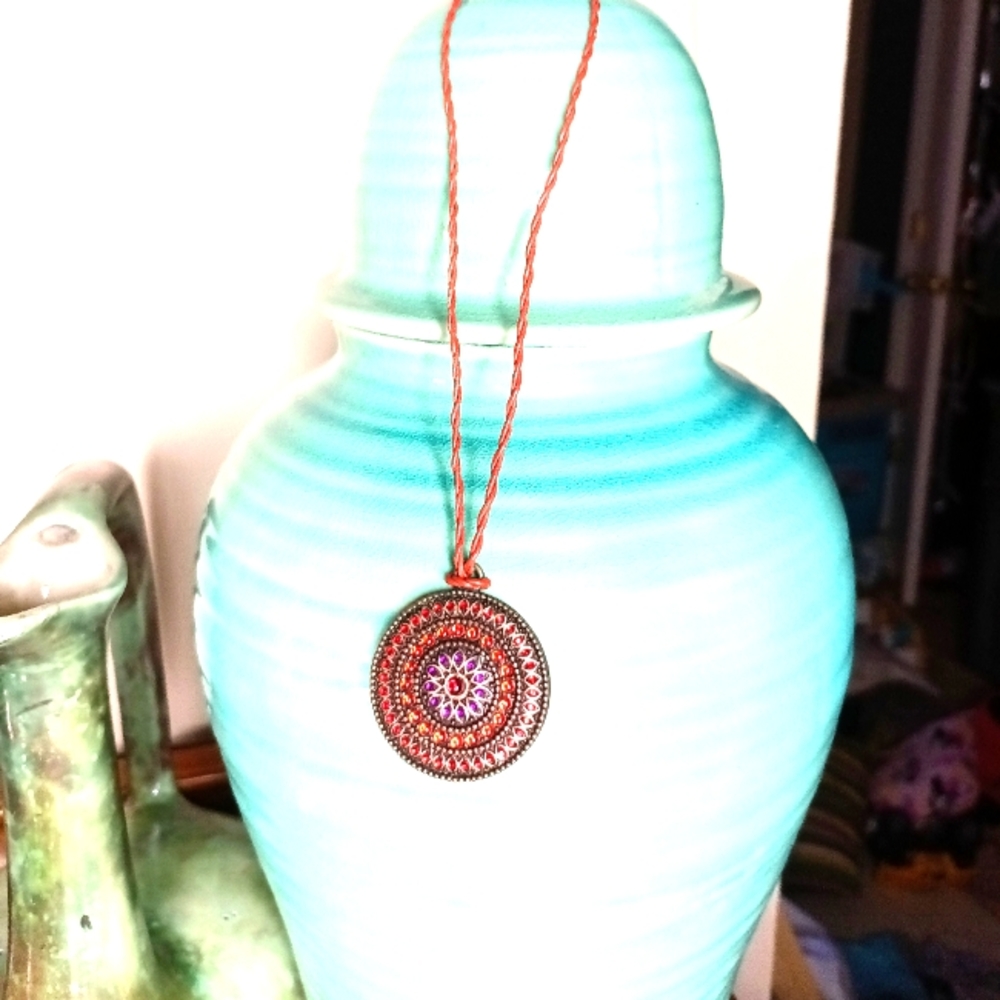 Necklace colorful medallion